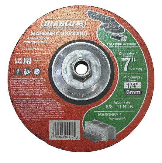 Diablo 7" x 1/4" x 5/8-11 Masonry Grinding Wheel Disc