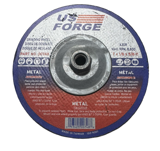US Forge 7" x 1/8" x 5/8-11 Metal Grinding Wheel A30R