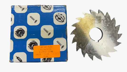 Dolfa 4" x 5/16" x 1" HSS Side Milling Cutter - Straight Teeth - Light Duty