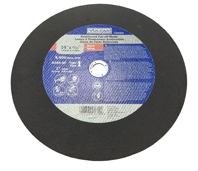 Vulcan 14" x 3/32" x 1" Reinforced Metal Cut-Off Blade Type 1 A30R-BF