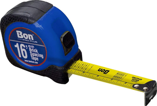Bon Pro Plus 1" x 16 ft Brick Spacing Tape - Masonry Layout Tape