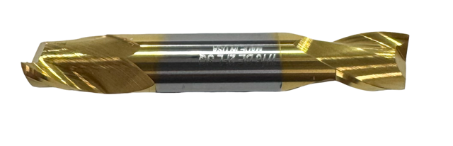 7/16" Carbide Double End Mill 2 Flute Tin Coated USA Made