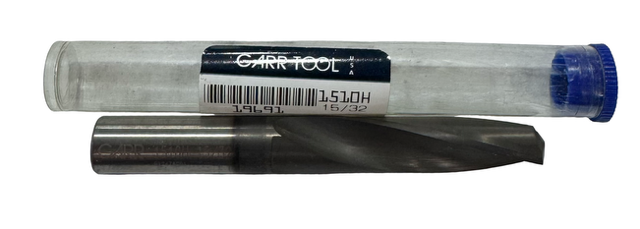 Garr 15/32" Solid Carbide Drill Balinit Hardlube Coating 2 Flute USA Made