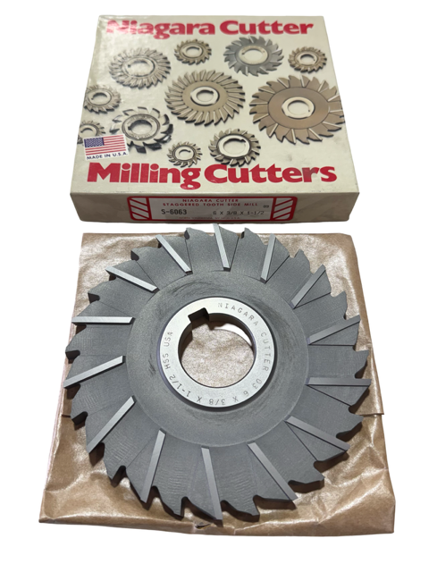 Niagara 6" x 3/8" x 1-1/2" HSS Milling Cutter- Staggered Teeth - USA Made