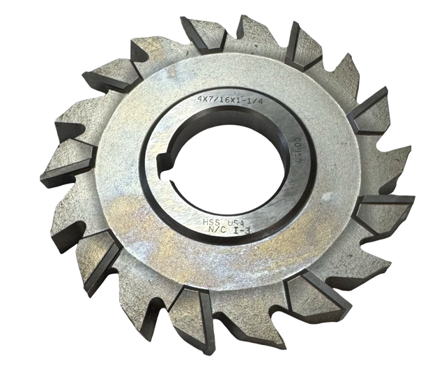 Niagara 4" x 7/16" x 1-1/4" HSS Side Milling Cutter - Staggered Tooth - USA Made