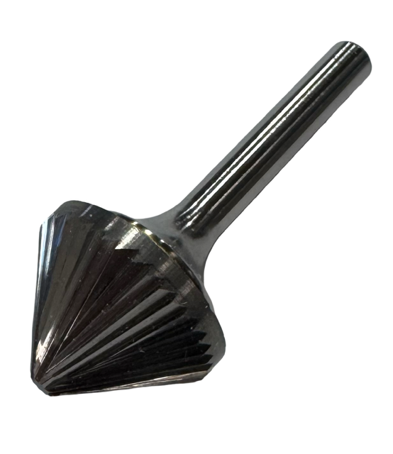 1" Carbide Burr ST-9 Cone Shape 82° Angle 1/4" Shank