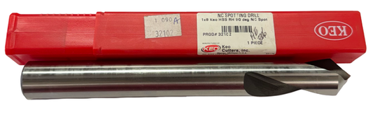 Keo 1" x 8" HSS NC Spotting Drill 90° Angle USA Made