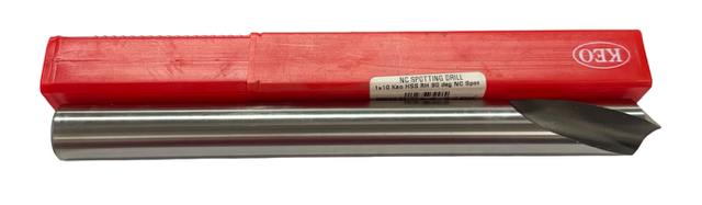 Keo 1" x 10" HSS NC Spotting Drill 90° Angle USA Made