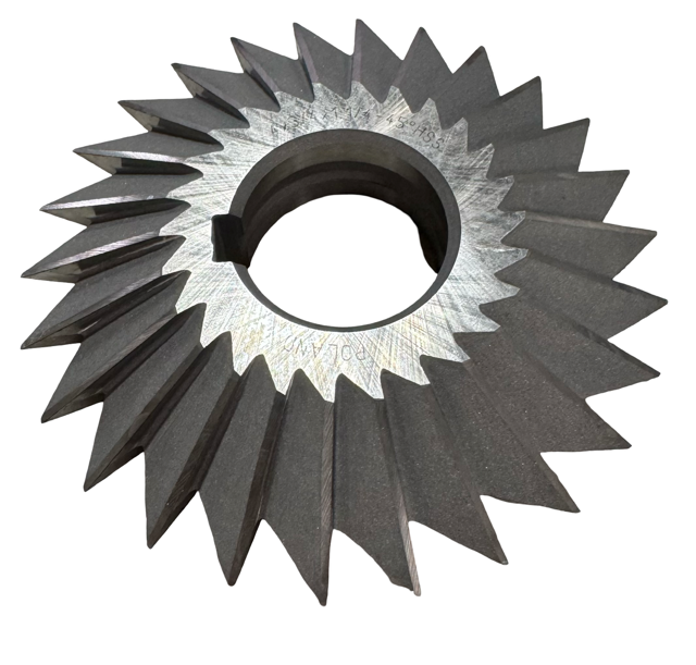 Dolfa 4" x 3/4" x 1-1/4" HSS 45° Double Angle Milling Cutter 26 Teeth
