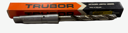 Trubor 35/64" HSS Taper Shank Oil Hole Drill 3MT, 9" Overall, Made in England