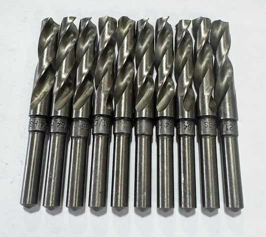 21/64" HSS Drill Bit 1/4" Shank Drills 10 Pack