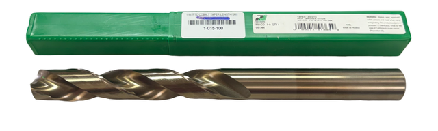 Precision Twist Drill 1" Cobalt Taper Length Drill Bronze Oxide