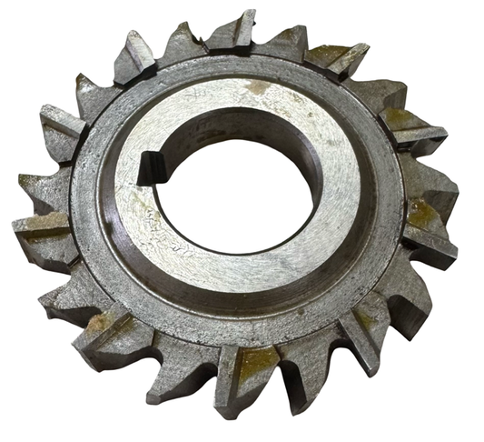 2-3/4" HSS Woodruff Key Seat Milling Cutter, 7/16" Width, 1" Hole, Staggered Tooth