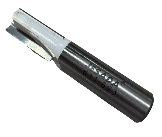 Jesada 31/64" Carbide Tipped Router Bit Two Flute Straight Bit, 1/2" Shank, USA Made