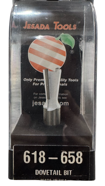 Jesada 5/8" Carbide Tipped Dovetail Router Bit, 1/2" Shank, 7° Angle USA Made