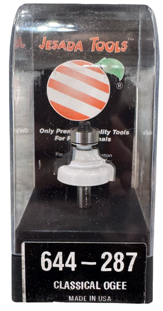 Jesada 1-1/8" Carbide Tipped Classical Ogee Router Bit, 1/4" Shank, 5/32" Radius USA