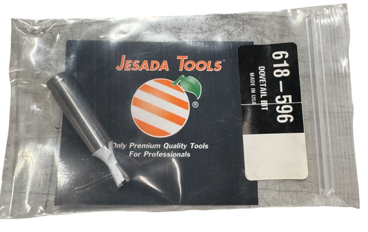 Jesada 3/8" Carbide Tipped Dovetail Router Bit 1/2" Shank, 9° Cutter Angle USA Made