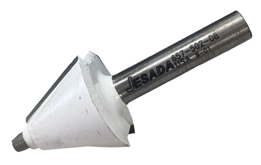 Jesada 1-1/4" Router Bit Carbide Tipped Chamfer Bit 8mm Shank 22-1/2° Angle USA Made