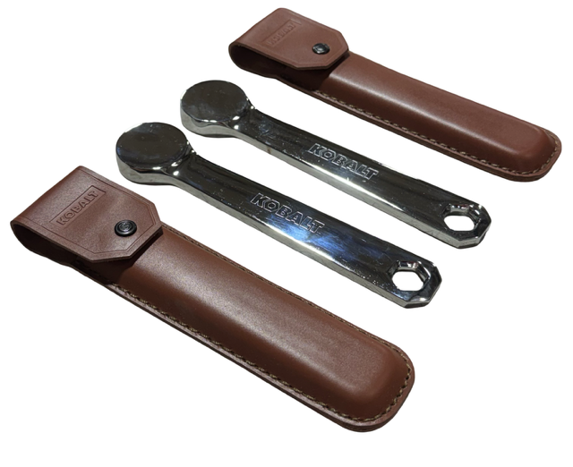 Kobalt Chrome Bottle Cap Opener in Leather Pouch Full Polish 2 Pack