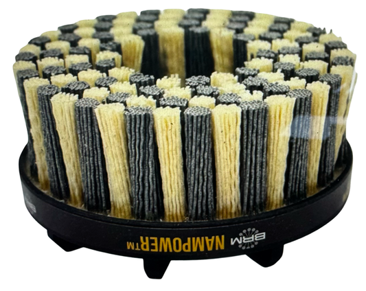 BRM 125mm x 18mm Nylon Abrasive Dot Brush 320 Grit Silicon Carbide/Ceramic