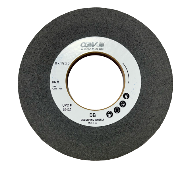 CGW 8" x 1/2" x 3" Convolute Deburring Wheel Medium Aluminum Oxide