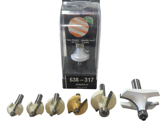 Jesada 7 Piece Roundover Carbide Tipped Router Bit Assortment USA Made