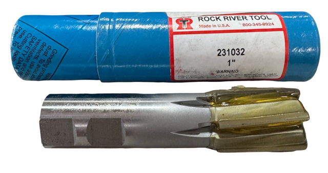 Rock River 1" Carbide Tipped End Mill 6 Flute 7/8" Shank LH Spiral RH Cut USA