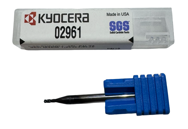 Kyocera 1.20mm Carbide Micro Ball End Mill 4 Flute TA Coating USA Made