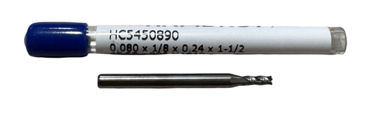 RapidKut .080" Carbide Miniature End Mill 4 Flute .005" Radius USA Made