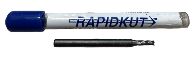 RapidKut .078" Carbide Miniature End Mill 4 Flute .005" Radius USA Made