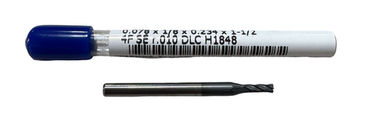 RapidKut .078" Carbide Miniature End Mill 4 Flute .010" Radius DLC Coated USA