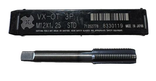OSG M12 x 1.25 Carbide Straight Flute Tap TiCN 5 Flute Modified Bottoming Tap