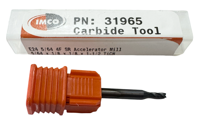 IMCO 5/64" Carbide End Mill 4 Flute TiCN Coated Accelerator Mill USA
