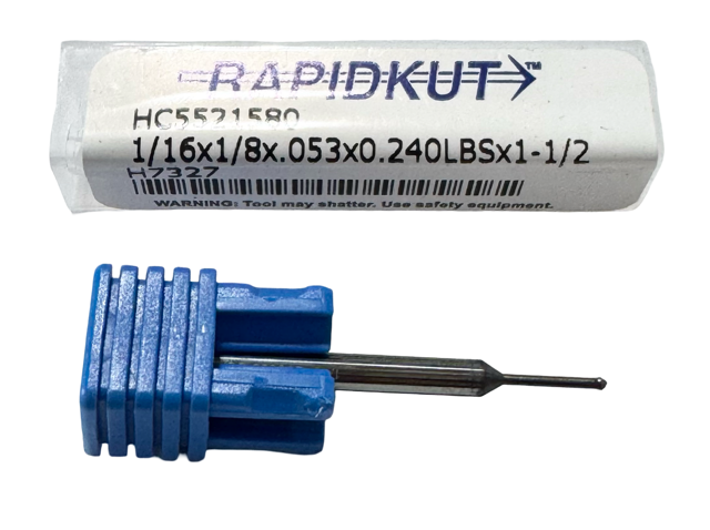 RapidKut 1/16" Carbide Spherical Ball End Mill 270°, nACo Coated 2 Flute USA