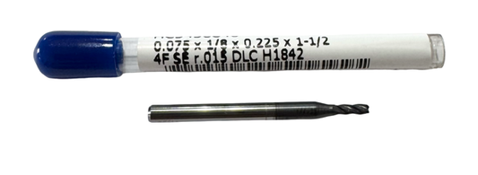 RapidKut .075" Carbide End Mill 4 Flute Diamond Coating .015" Radius USA Made