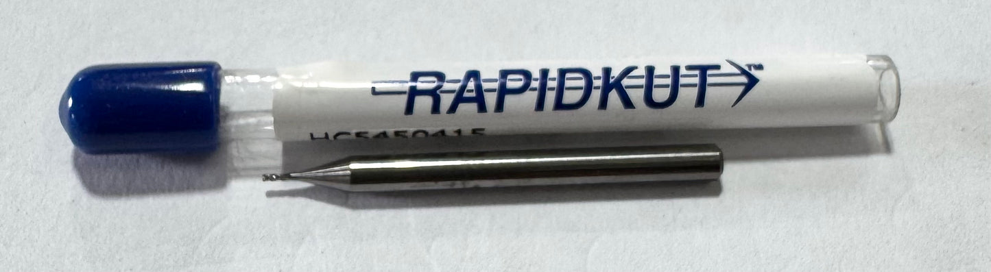 RapidKut .025" Carbide Miniature End Mill 4 Flute .005" Radius USA Made