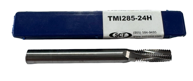 SCT 3/8"-24 Solid Carbide Thread Mill Helical 4 Flute Long Reach