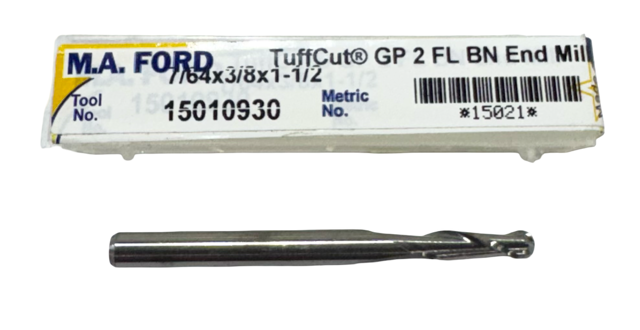 M.A. Ford 7/64" Carbide Ball End Mill 2 Flute USA Made