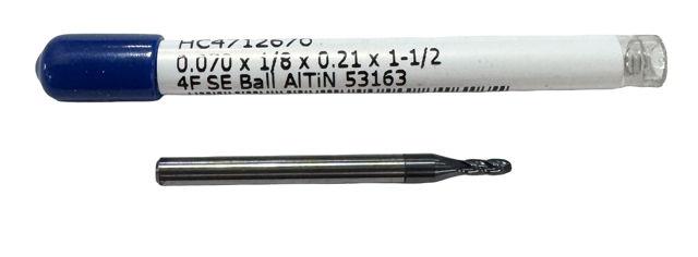 RapidKut .070" Carbide Ball End Mill 4 Flute AlTiN Coated USA Made