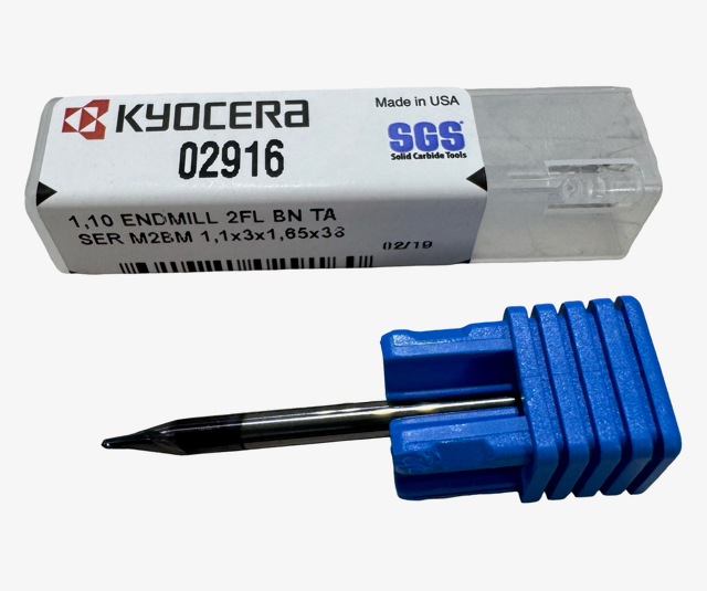 Kyocera 1.10mm Carbide Ball Micro End Mill 2 Flute TA Coating USA Made