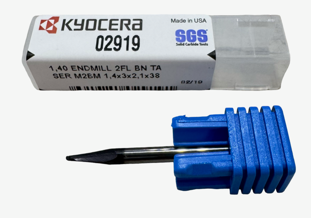 Kyocera 1.40mm Carbide Ball Micro End Mill 2 Flute TA Coating USA Made
