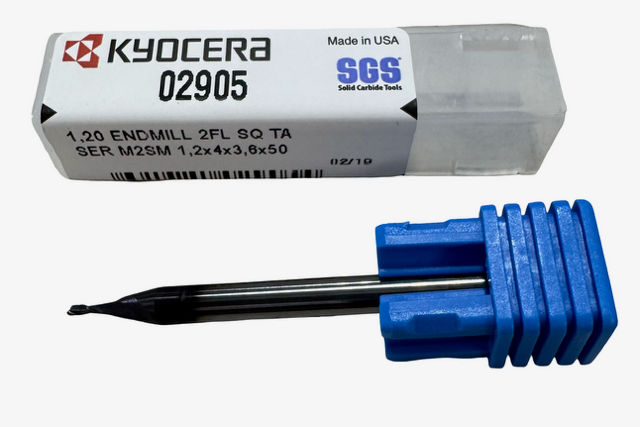 Kyocera 1.20mm Carbide Micro End Mill 2 Flute TA Coating USA Made