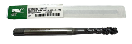 Widia M6 x 1mm HSS-E-PM Spiral Flute Tap 6HX TiCN Semi-Bottoming 3FL Tap