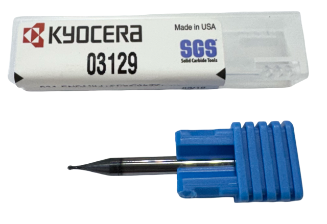 Kyocera .031" Carbide Ball Micro End Mill 2 Flute TA Coating USA Made