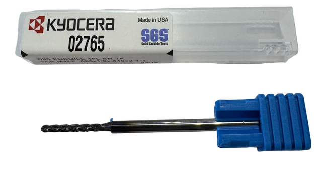 Kyocera .080" Carbide Ball Micro End Mill 4FL TA Coating 1/8" Shank, 2-1/2" Overall