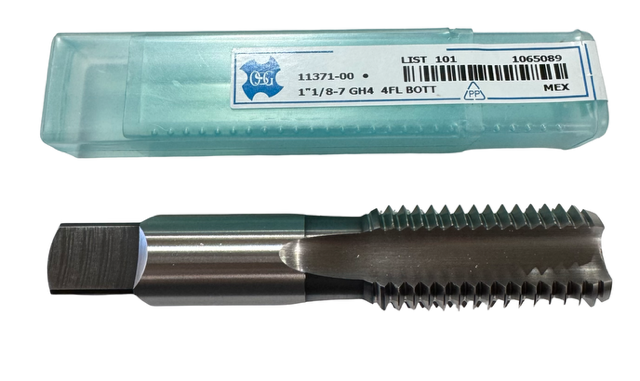 OSG 1-1/8"-7 HSS Hand Tap 4 Flute GH4 Bottoming Tap