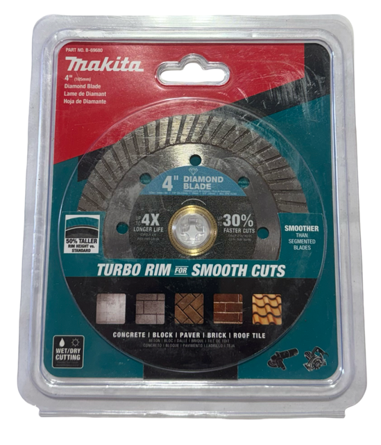 Makita 4" Diamond Blade Turbo Rim Wet/Dry Cutting