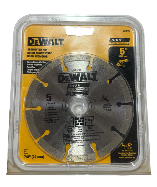 DEWALT 5" Diamond Blade Segmented Rim Dry/Wet Cutting DW4783