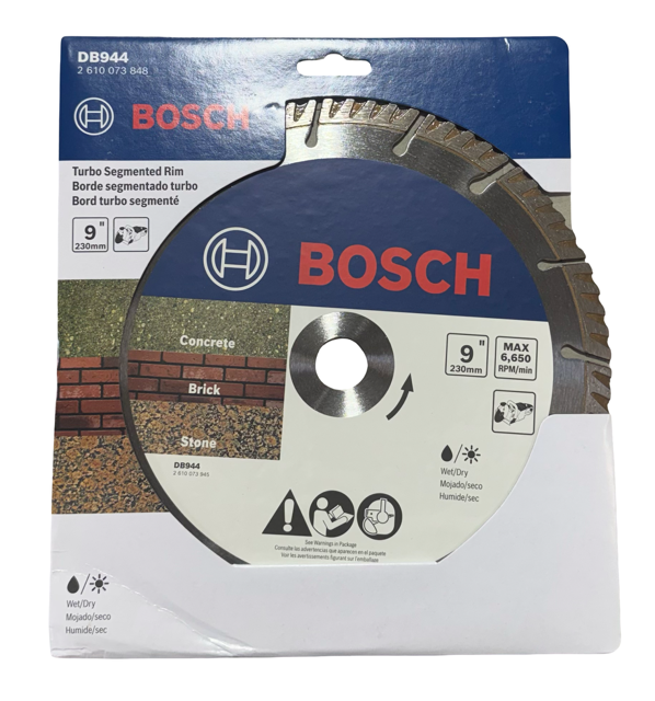 Bosch 9" Diamond Blade Turbo Segmented Rim Wet/Dry Wheel