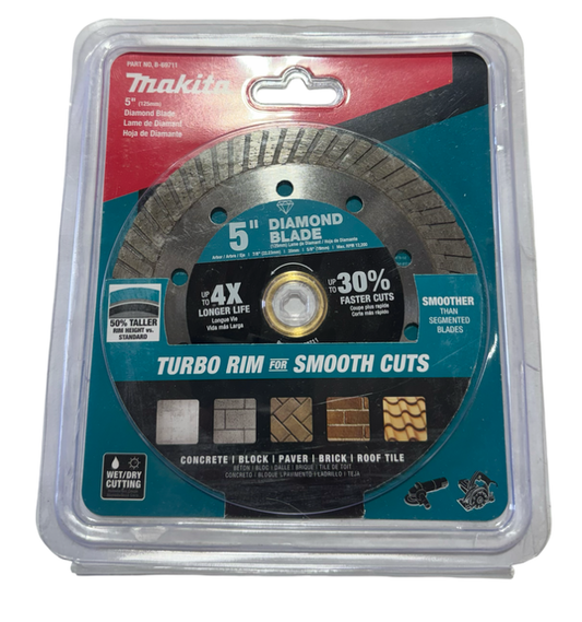 Makita 5" Diamond Blade Turbo Rim Wet/Dry Cutting Wheel
